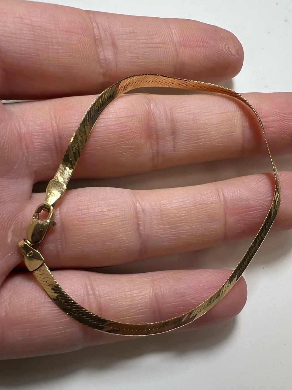 14K Yellow Gold Gold Herringbone Bracelet